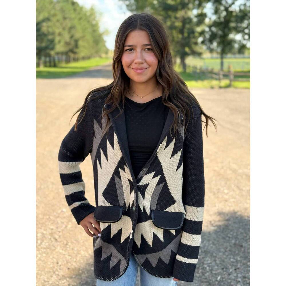 NEW TASHA POLIZZI dream away sweater blazer in black